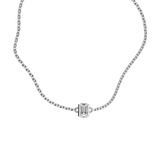 Emerald cut lab-grown diamond solitaire chain bracelet, 0.50ct in 18K recycled white gold.