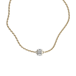 Emerald cut lab-grown diamond solitaire chain bracelet, 0.50ct in 18K recycled yellow gold.