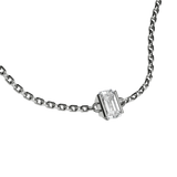 Emerald cut lab-grown diamond solitaire chain bracelet, 0.50ct in 18K recycled white gold.