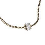 Emerald cut lab-grown diamond solitaire chain bracelet, 0.50ct in 18K recycled yellow gold.