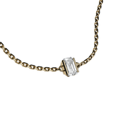 Emerald cut lab-grown diamond solitaire chain bracelet, 0.50ct in 18K recycled yellow gold.