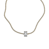 Oval cut lab-grown diamond solitaire chain bracelet, 0.50ct in 18K recycled yellow gold.