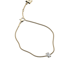 Oval cut lab-grown diamond solitaire chain bracelet, 0.50ct in 18K recycled yellow gold.