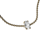 Oval cut lab-grown diamond solitaire chain bracelet, 0.50ct in 18K recycled yellow gold.