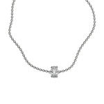 Oval cut lab-grown diamond solitaire chain bracelet, 0.50ct in 18K recycled white gold