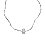 Oval cut lab-grown diamond solitaire chain bracelet, 0.50ct in 18K recycled white gold