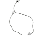 Oval cut lab-grown diamond solitaire chain bracelet, 0.50ct in 18K recycled white gold