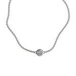 Round brilliant lab-grown diamond solitaire chain bracelet, 0.30ct in 18K recycled white gold.