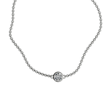 Round brilliant lab-grown diamond solitaire chain bracelet, 0.30ct in 18K recycled white gold.