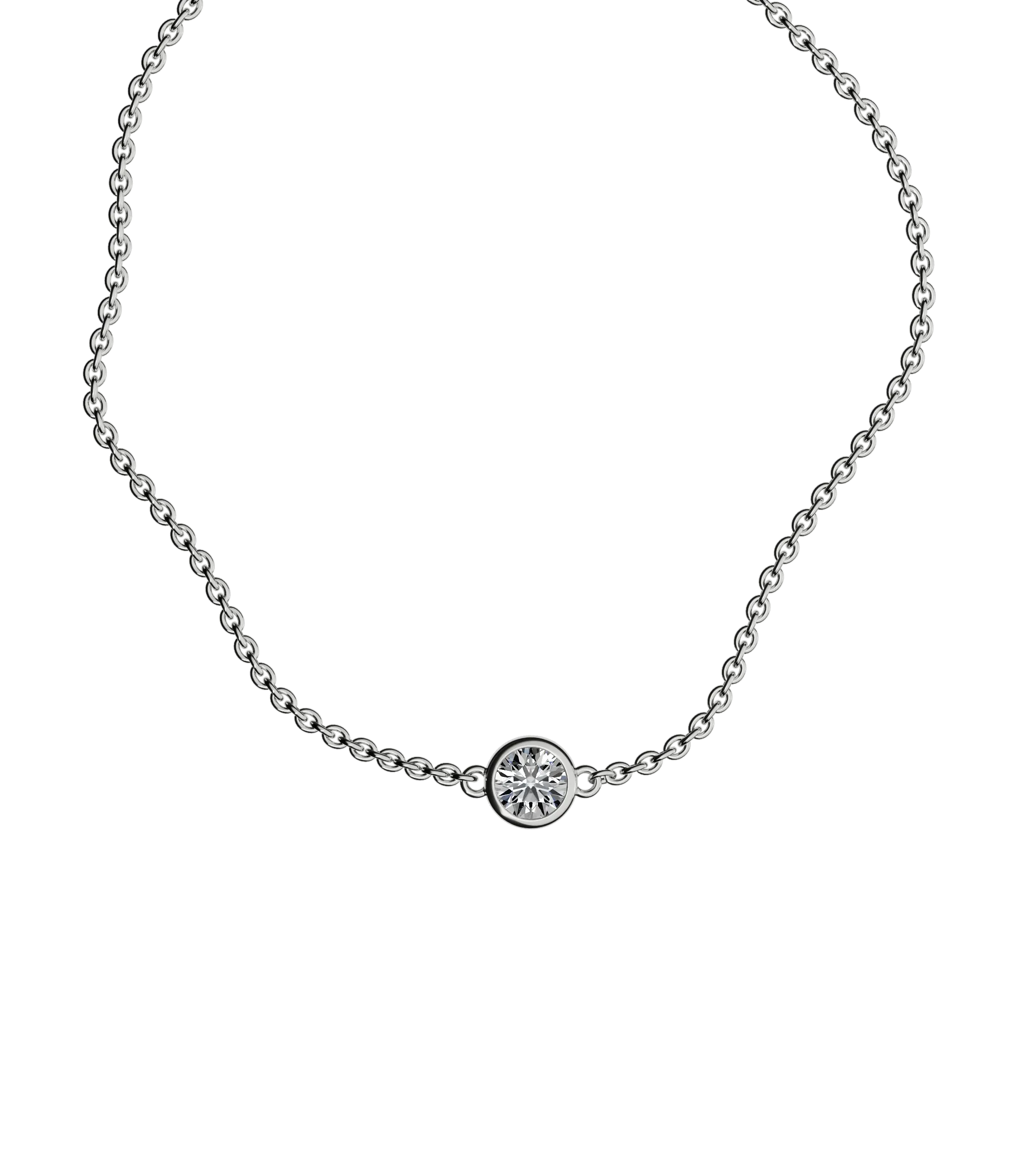 Round brilliant lab-grown diamond solitaire chain bracelet, 0.30ct in 18K recycled white gold.