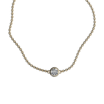 Round brilliant lab-grown diamond solitaire chain bracelet, 0.30ct in 18K recycled yellow gold.