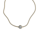 Round brilliant lab-grown diamond solitaire chain bracelet, 0.30ct in 18K recycled yellow gold.