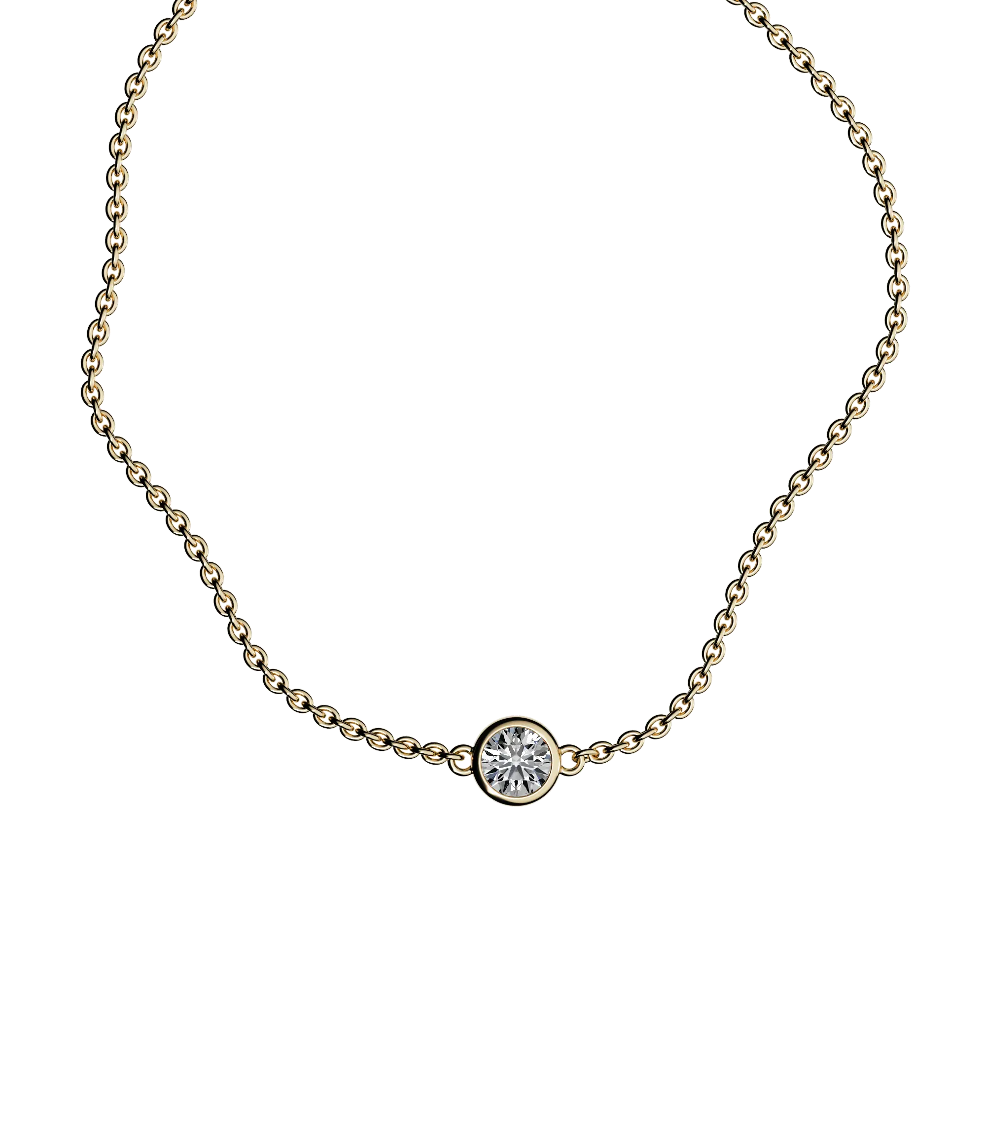 Round brilliant lab-grown diamond solitaire chain bracelet, 0.30ct in 18K recycled yellow gold.