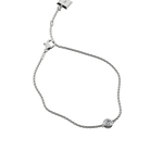 Round brilliant lab-grown diamond solitaire chain bracelet, 0.30ct in 18K recycled white gold.