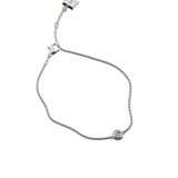 Round brilliant lab-grown diamond solitaire chain bracelet, 0.30ct in 18K recycled white gold.