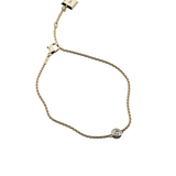 Round brilliant lab-grown diamond solitaire chain bracelet, 0.30ct in 18K recycled yellow gold.