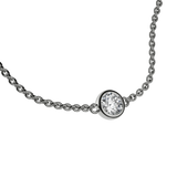 Round brilliant lab-grown diamond solitaire chain bracelet, 0.30ct in 18K recycled white gold.