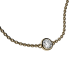 Round brilliant lab-grown diamond solitaire chain bracelet, 0.30ct in 18K recycled yellow gold.