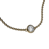 Round brilliant lab-grown diamond solitaire chain bracelet, 0.30ct in 18K recycled yellow gold.