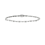 Tapered baguette lab-grown diamond tennis bracelet, 1.92ct in 18K recycled white gold.