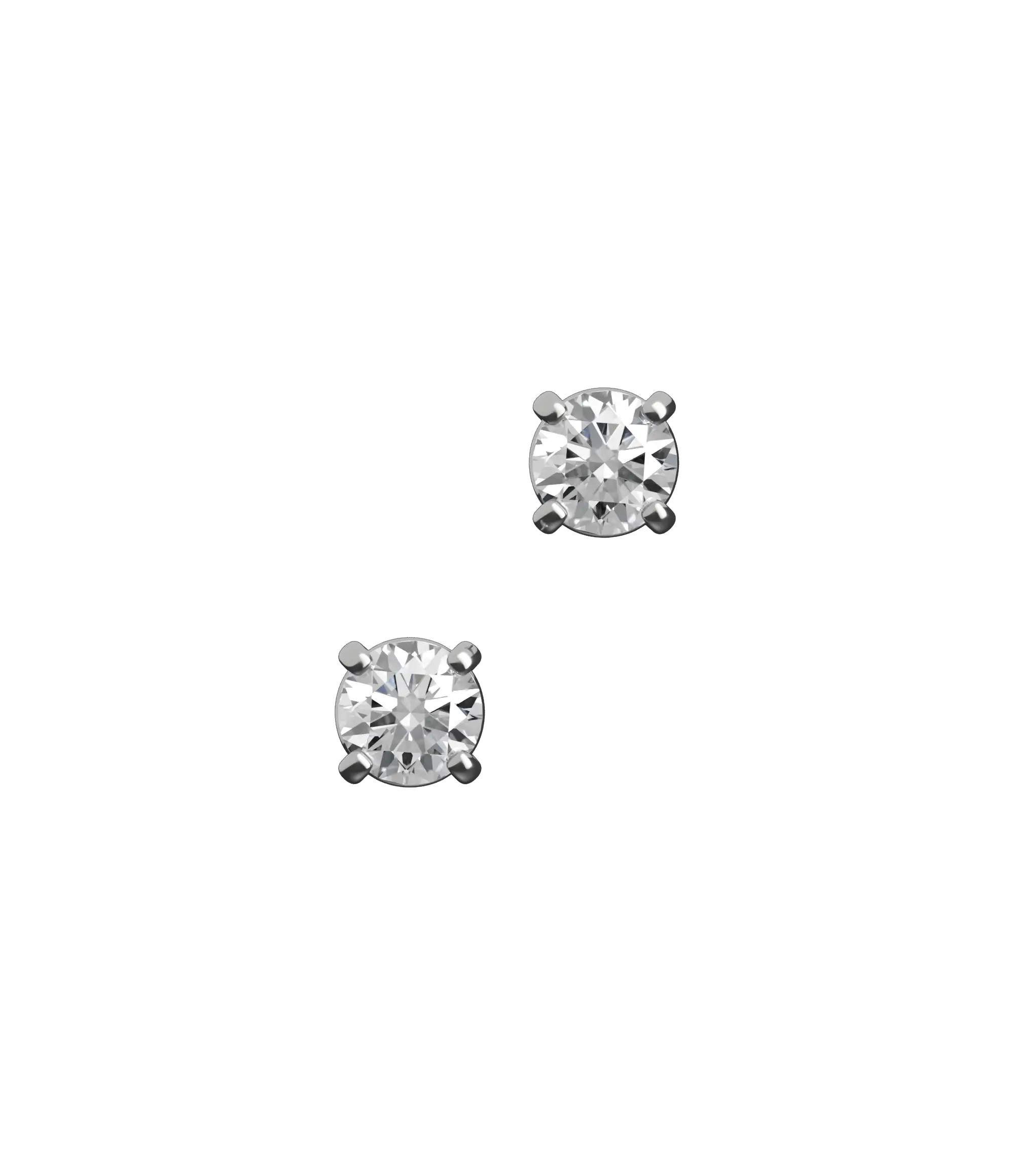 Round brilliant lab-grown diamond stud earrings, 1.00ct in 18K recycled white gold