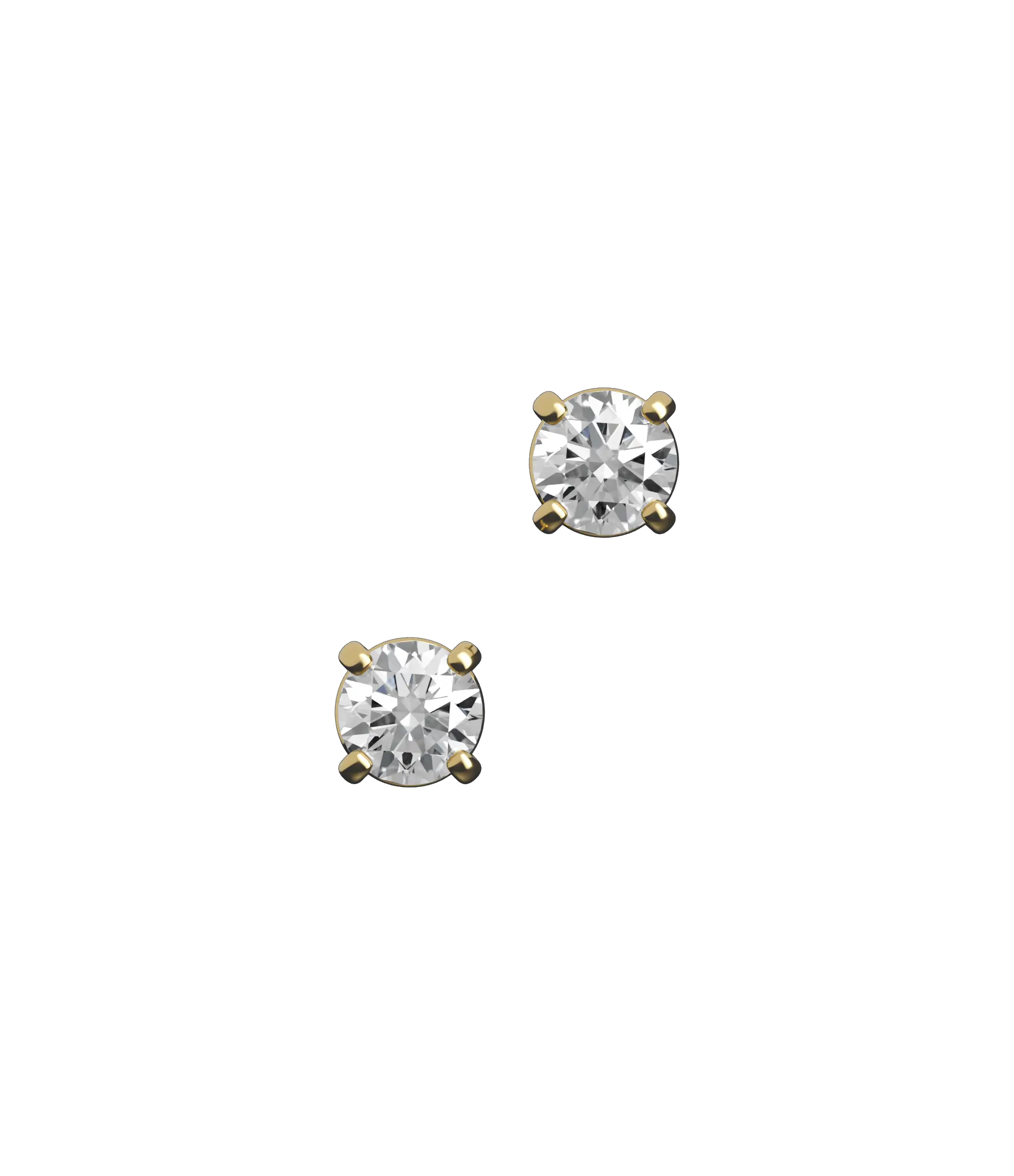 Round brilliant lab-grown diamond stud earrings, 1.00ct in 18K recycled yellow gold