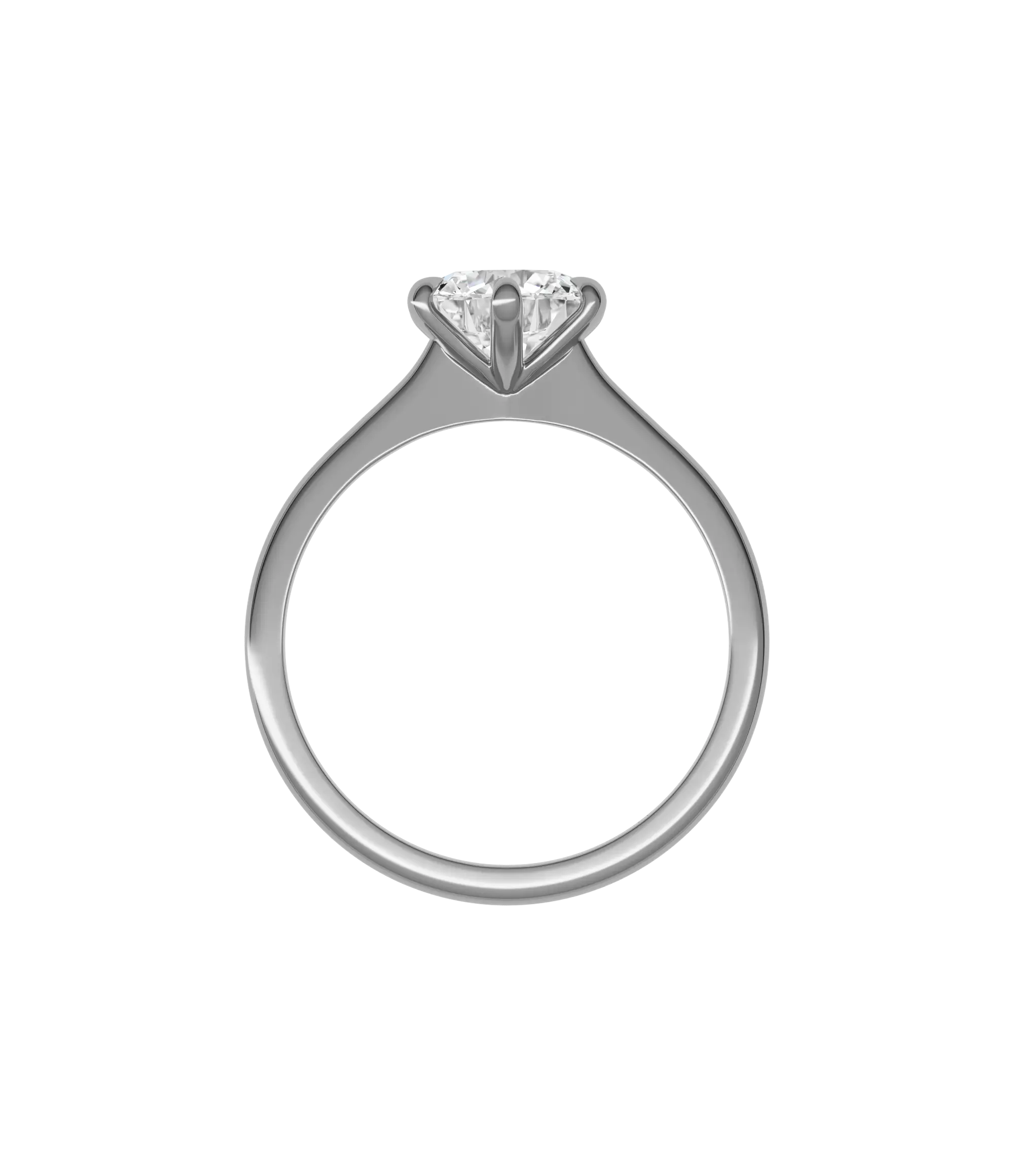 Round brilliant lab-grown diamond solitaire ring 1.50ct 6-prong in 18K recycled white gold
