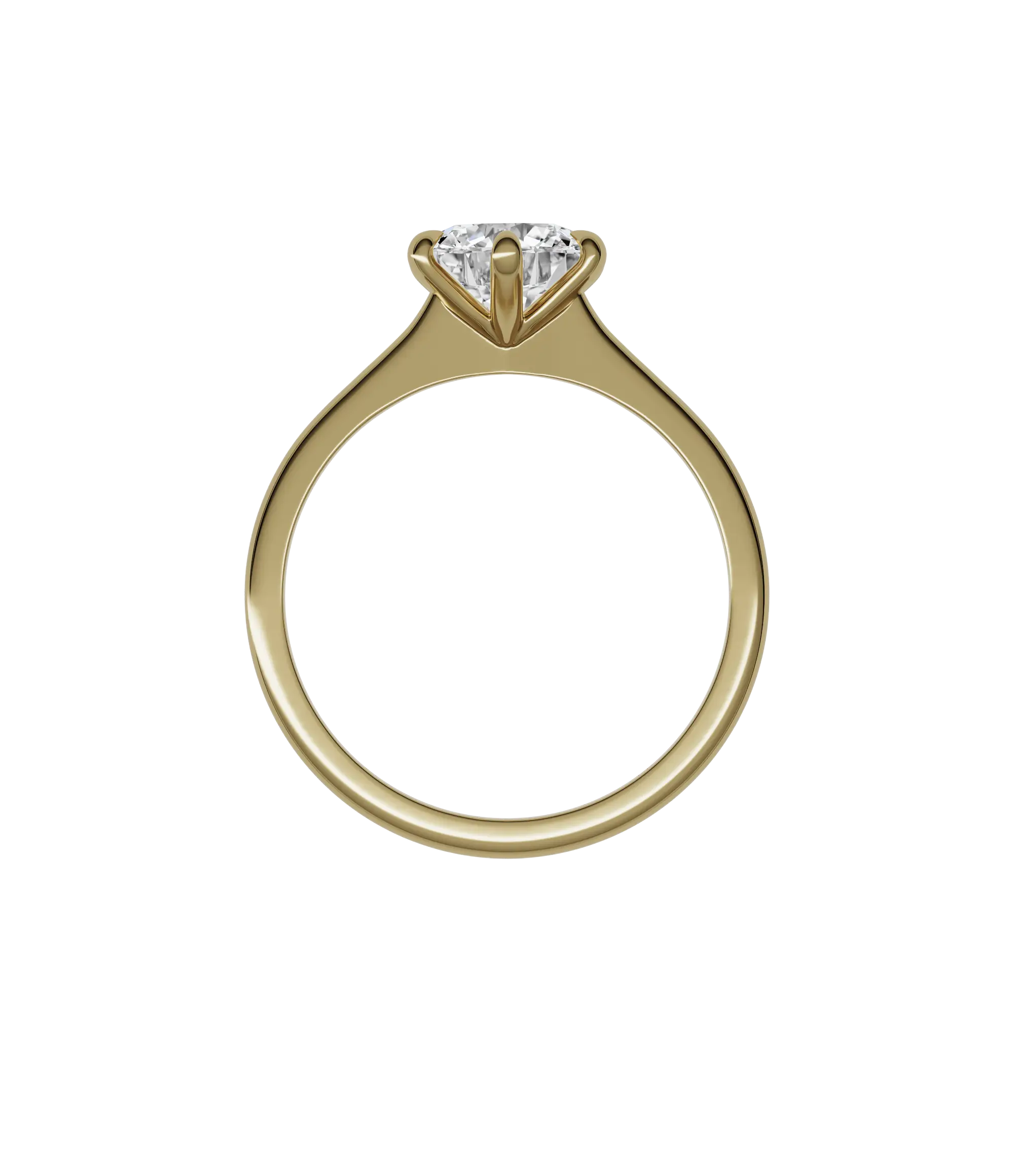 Round brilliant lab-grown diamond solitaire ring 1.50ct 6-prong in 18K recycled yellow gold