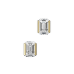 Emerald cut lab-grown diamond solitaire stud earrings, 2.00ct in 18K recycled yellow gold