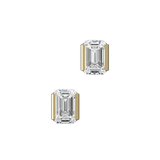 Emerald cut lab-grown diamond solitaire stud earrings, 2.00ct in 18K recycled yellow gold