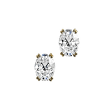Oval cut lab-grown certified diamond solitaire stud earrings, 2.00ct in 18K recycled yellow gold