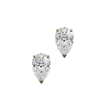 Pear cut lab-grown certified diamond solitaire stud earrings, 2.00ct in 18K recycled yellow gold