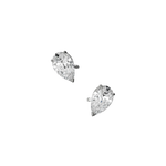 Pear cut lab-grown certified diamond solitaire stud earrings, 2.00ct in 18K recycled white gold
