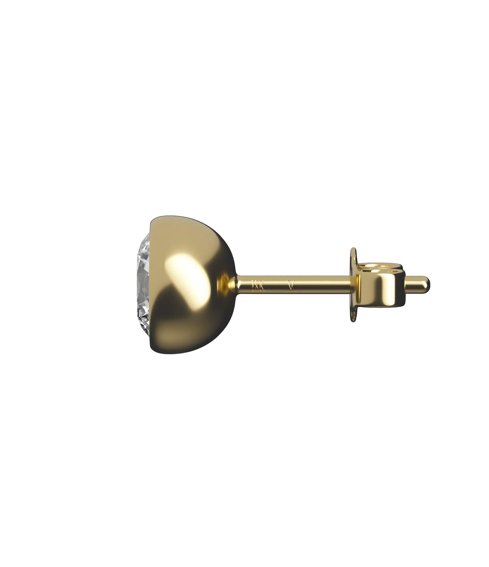 Round brilliant lab-grown certified diamond solitaire stud earrings, 2.00ct in 18K recycled yellow gold