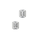 Emerald cut lab-grown diamond solitaire stud earrings, 2.00ct in 18K recycled white gold