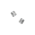 Emerald cut lab-grown diamond solitaire stud earrings, 2.00ct in 18K recycled white gold