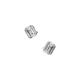 Emerald cut lab-grown diamond solitaire stud earrings, 2.00ct in 18K recycled white gold