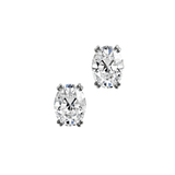 Oval cut lab-grown certified diamond solitaire stud earrings, 2.00ct in 18K recycled white gold
