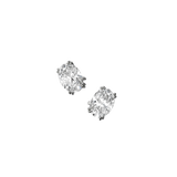 Oval cut lab-grown certified diamond solitaire stud earrings, 2.00ct in 18K recycled white gold
