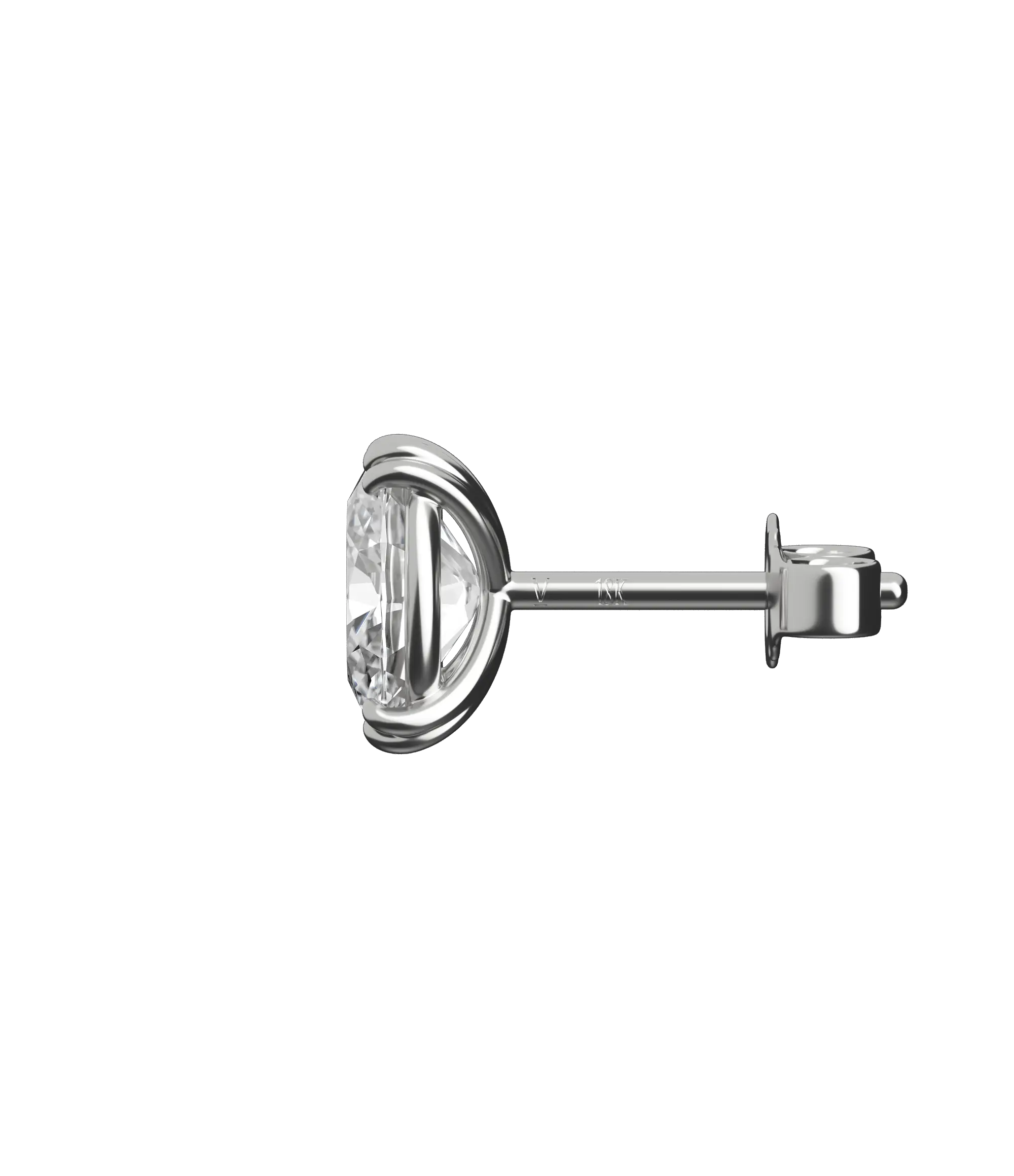 Oval cut lab-grown certified diamond solitaire stud earrings, 2.00ct in 18K recycled white gold