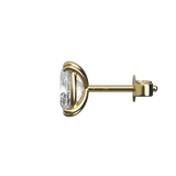 Oval cut lab-grown certified diamond solitaire stud earrings, 2.00ct in 18K recycled yellow gold