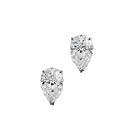 Pear cut lab-grown certified diamond solitaire stud earrings, 2.00ct in 18K recycled white gold