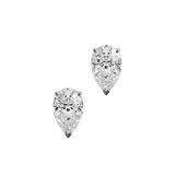 Pear cut lab-grown certified diamond solitaire stud earrings, 2.00ct in 18K recycled white gold