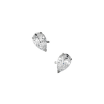 Pear cut lab-grown certified diamond solitaire stud earrings, 2.00ct in 18K recycled white gold