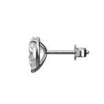 Pear cut lab-grown certified diamond solitaire stud earrings, 2.00ct in 18K recycled white gold