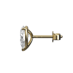 Pear cut lab-grown certified diamond solitaire stud earrings, 2.00ct in 18K recycled yellow gold