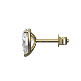 Pear cut lab-grown certified diamond solitaire stud earrings, 2.00ct in 18K recycled yellow gold