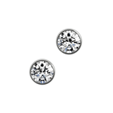 Round brilliant lab-grown certified diamond solitaire stud earrings, 2.00ct in 18K recycled white gold