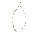 Emerald lab-grown diamond solitaire chain necklace, 0.50ct in 18K recycled yellow gold.