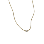 Emerald lab-grown diamond solitaire chain necklace, 0.50ct in 18K recycled yellow gold.